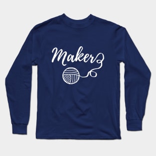 Maker Crafts Typography Print {Dark} Long Sleeve T-Shirt